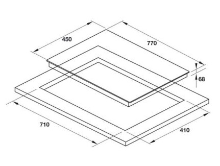 Kích thước bếp từ kết hợp hồng ngoại 3 vùng nấu Hafele HC-M773D 536.61.705