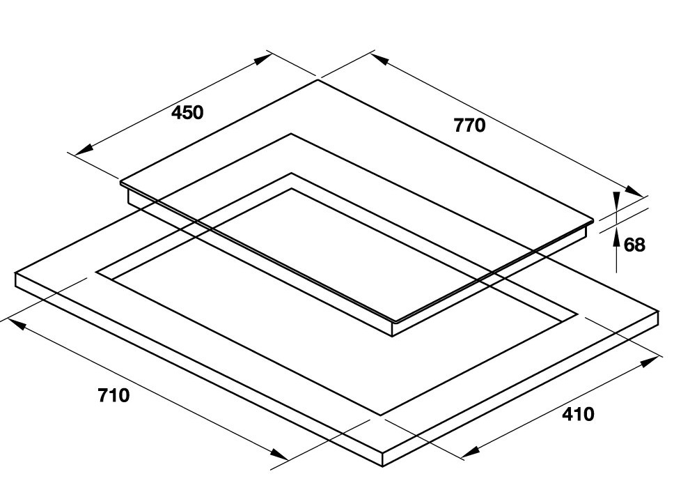 Kích thước bếp từ kết hợp hồng ngoại Hafele HC-M772D 536.61.695