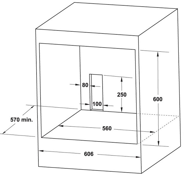 Kích thước lò nướng Hafele HO-4KT70A 538.61.442