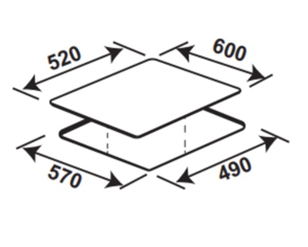 Kích thước của bếp từ kết hợp hồng ngoại Kaff KF-HI5468SI