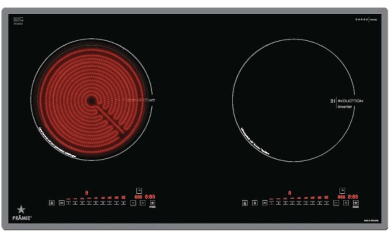 Bếp từ kết hợp hồng ngoại Pramie PRMY-2105 2 vùng nấu lắp âm