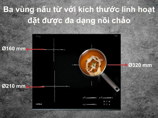 Ba vùng nấu linh hoạt