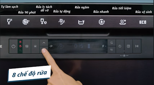 8 chế độ rửa của máy rửa Hafele HDW-F6051S 538.21.370