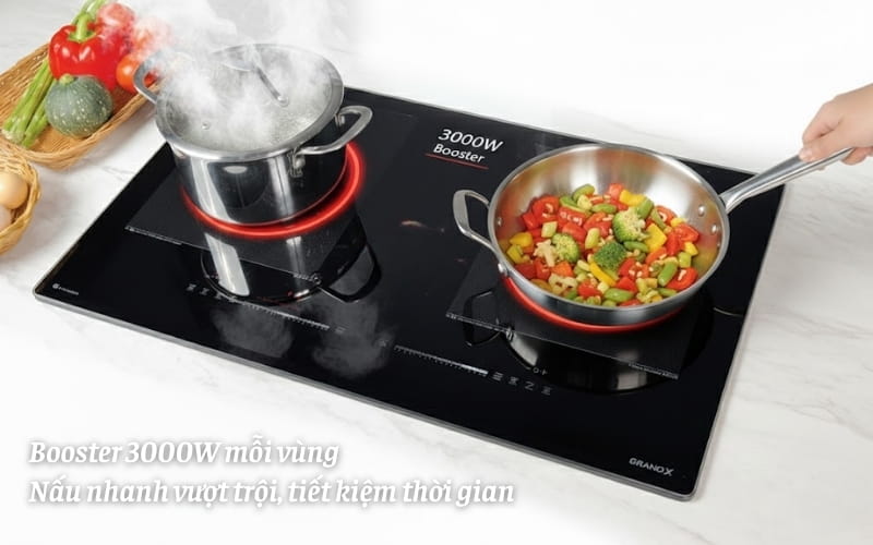 Bếp từ GrandX GX IH868Pro Booster 3000W mỗi vùng