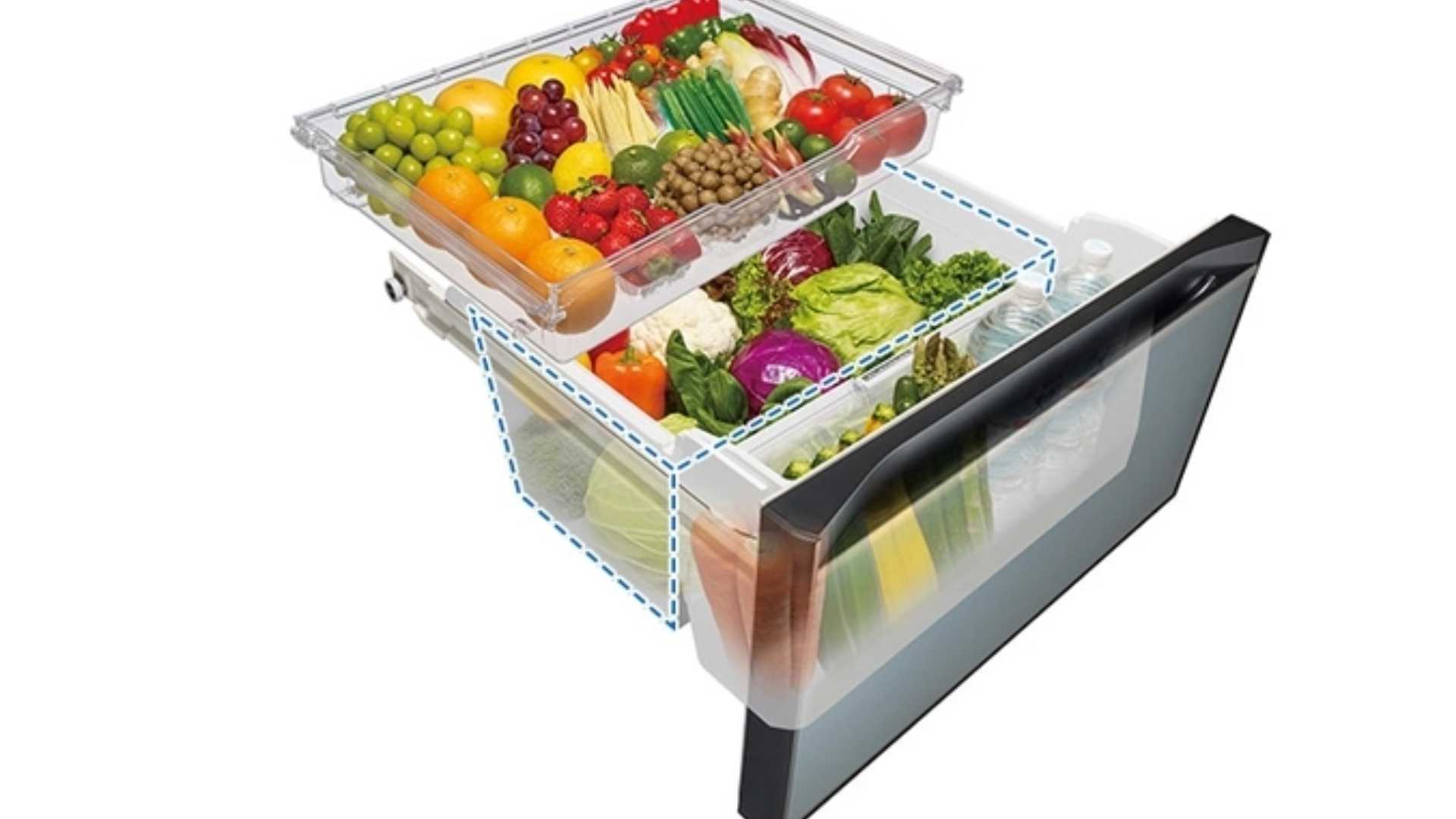 Ngăn hoa quả Tủ lạnh Hitachi Inverter 520 lít R-HW530NV X