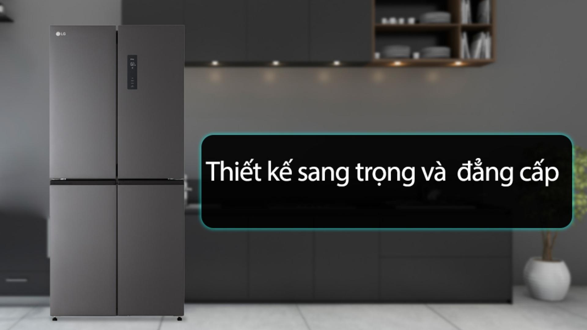 Thiết kế Tủ lạnh 4 c&aacute;nh Multi Door 470 l&iacute;t LG GR-B50BL