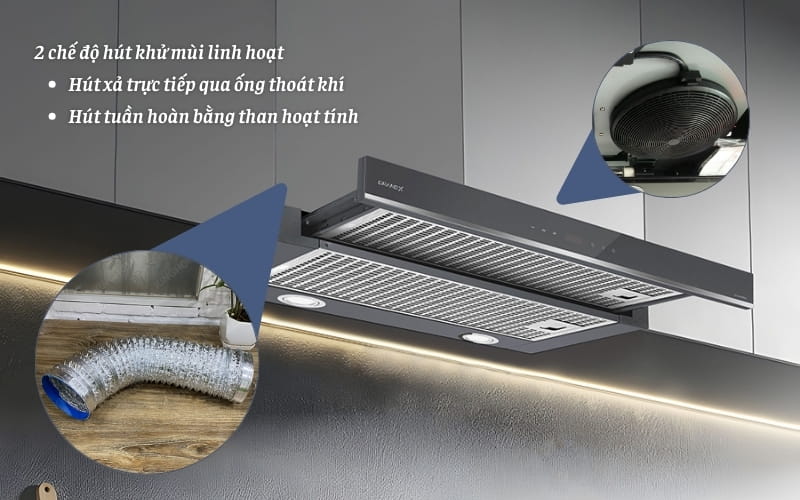 2 chế độ h&uacute;t khử m&ugrave;i linh hoạt 