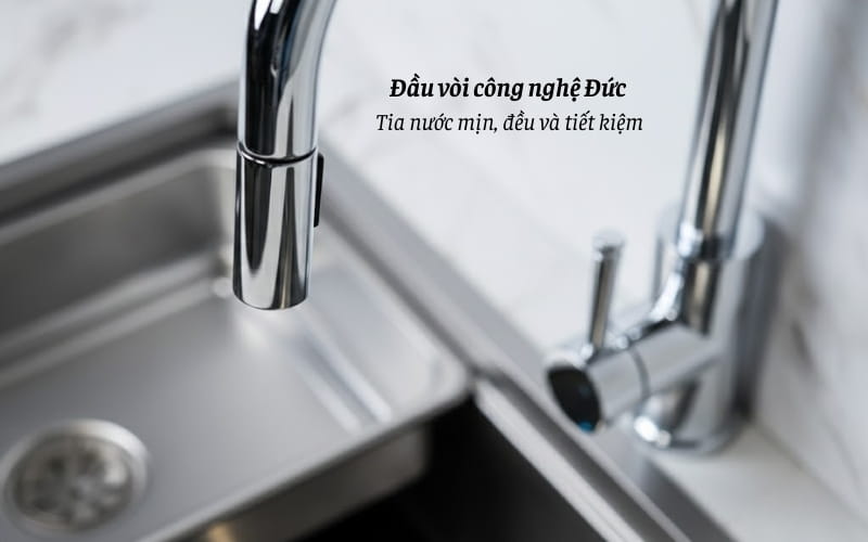 Vòi rửa chén nóng lạnh GrandX GXF05 đầu vòi công nghệ Đức