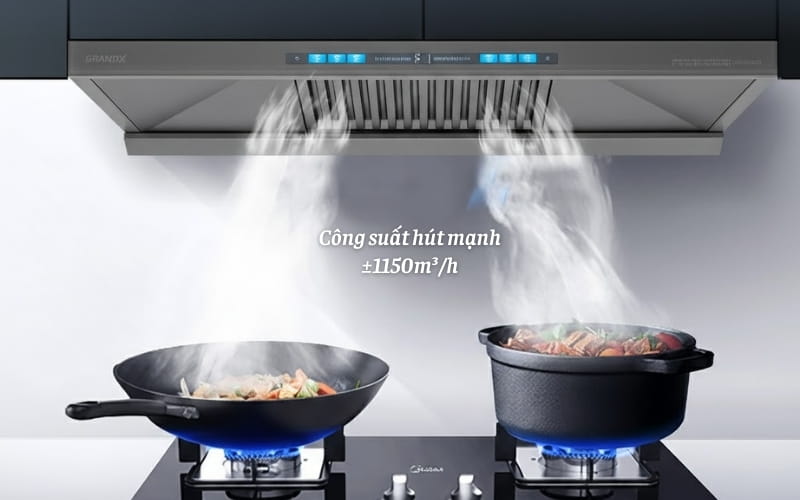 Máy hút mùi GrandX GX H70T81SG công suất hút mạnh mẽ