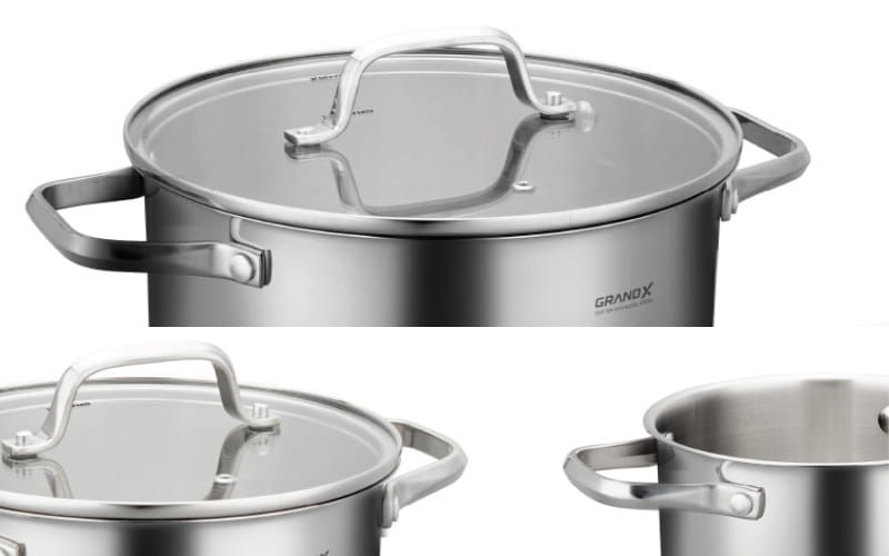 Bộ nồi chảo Grandx GX605 NOBLE tay cầm chống n&oacute;ng
