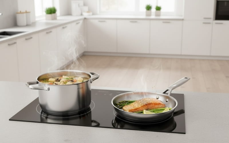 Bộ nồi chảo Grandx GX605 NOBLE tương th&iacute;ch với mọi loại bếp