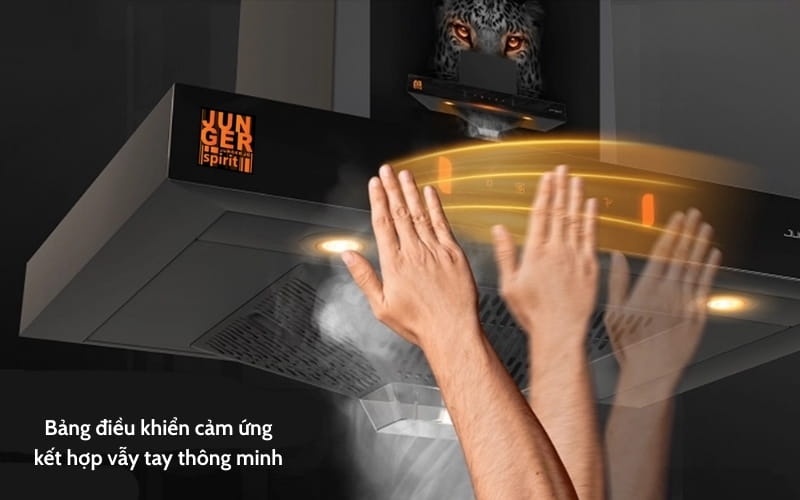 Máy hút mùi Junger JG Leopard HRJ-702L bảng điều khiển cảm ứng kết hợp vẫy tay thông minh