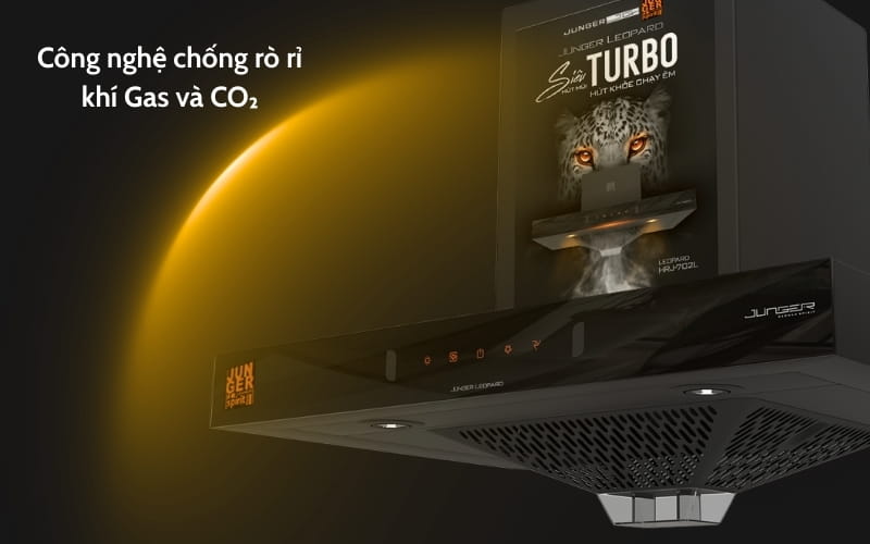 Máy hút mùi Junger JG Leopard HRJ-702L công nghệ chống rò rỉ khí gas và co2