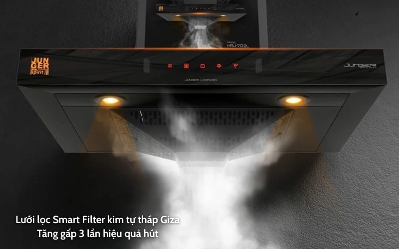 Máy hút mùi Junger JG Leopard HRJ-702L lưới lọc smart filter kim tự tháp giza