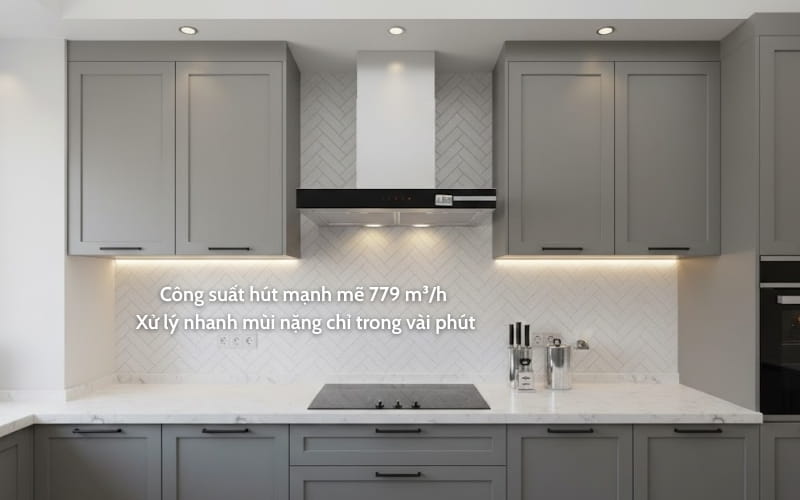 Máy hút mùi áp tường Bosch DWB67BK61T công suất mạnh mẽ