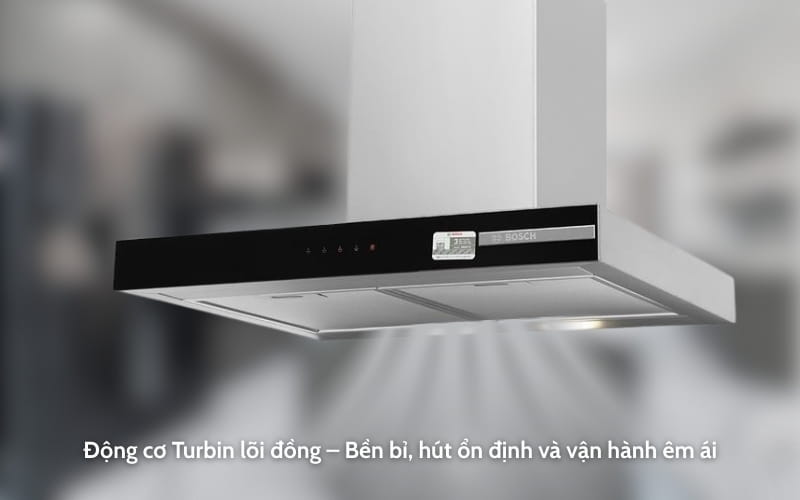 Máy hút mùi áp tường Bosch DWB67BK61T động cơ tuabin lõi đồng
