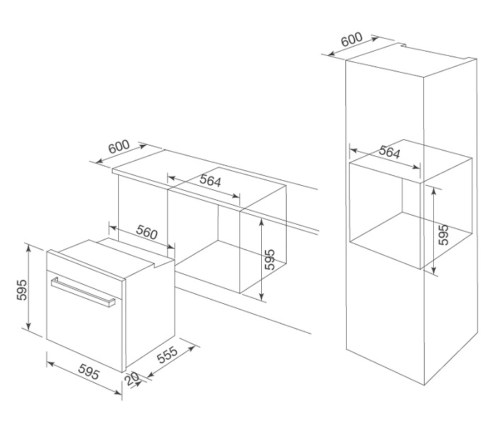 kích thước Lò nướng Malloca MOV-659TC