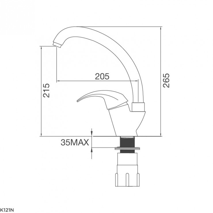 Thông số kỹ thuật của vòi rửa chén bát Malloca K121N