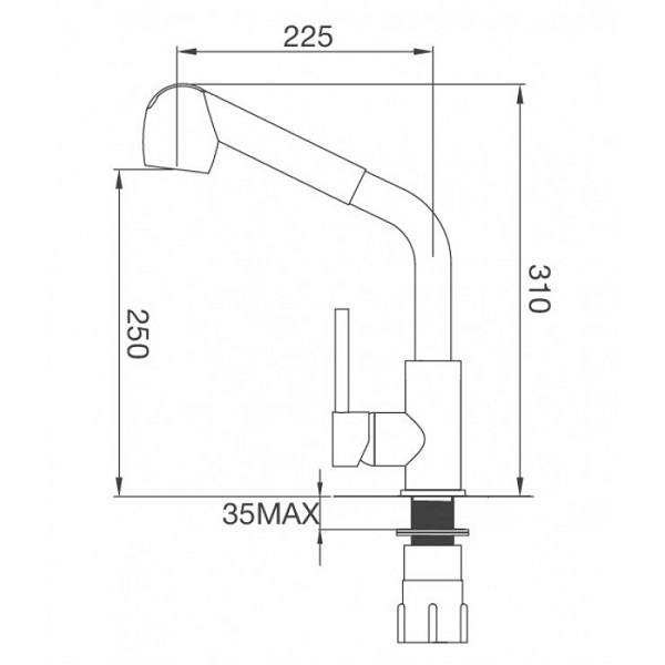Thông số kỹ thuật của vòi rửa chén Malloca K119N9