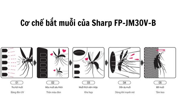 Cơ chế bắt muỗi của Sharp FP-JM30V-B