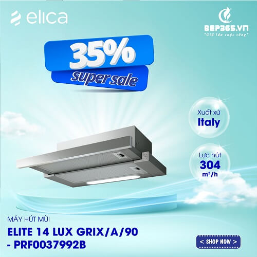 Khuyến mại Máy hút mùi Elica ELITE 14 LUX GRIX/A/90 - PRF0037992B