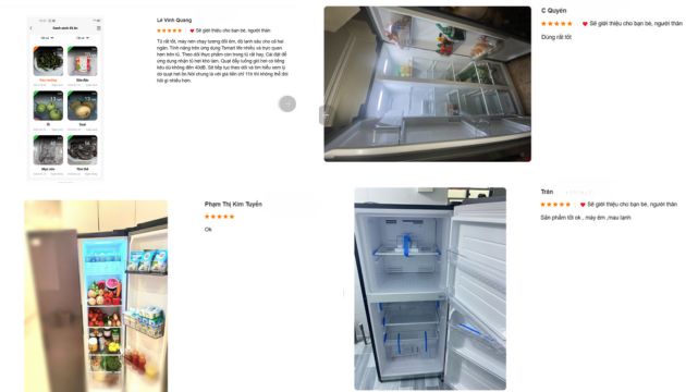 Đánh giá từ khách hàng về tủ lạnh Toshiba