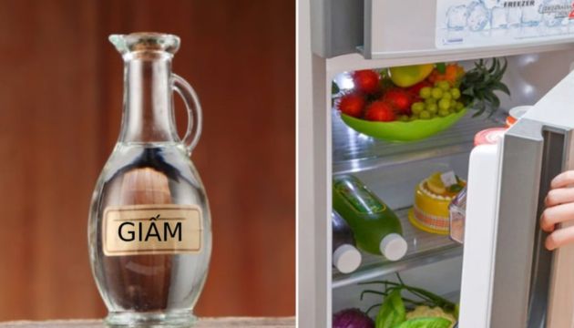 Khử mùi tủ lạnh bằng giấm ăn