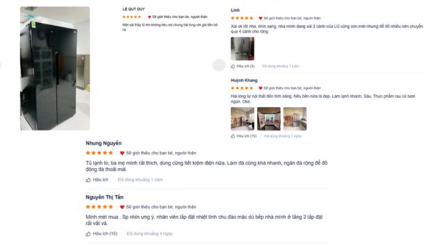 Đánh giá tủ lạnh LG từ phía khách hàng