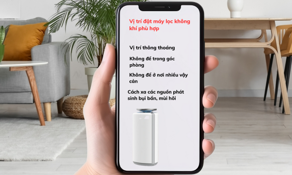 chọn vị trí đặt máy lọc không khí phù hợp