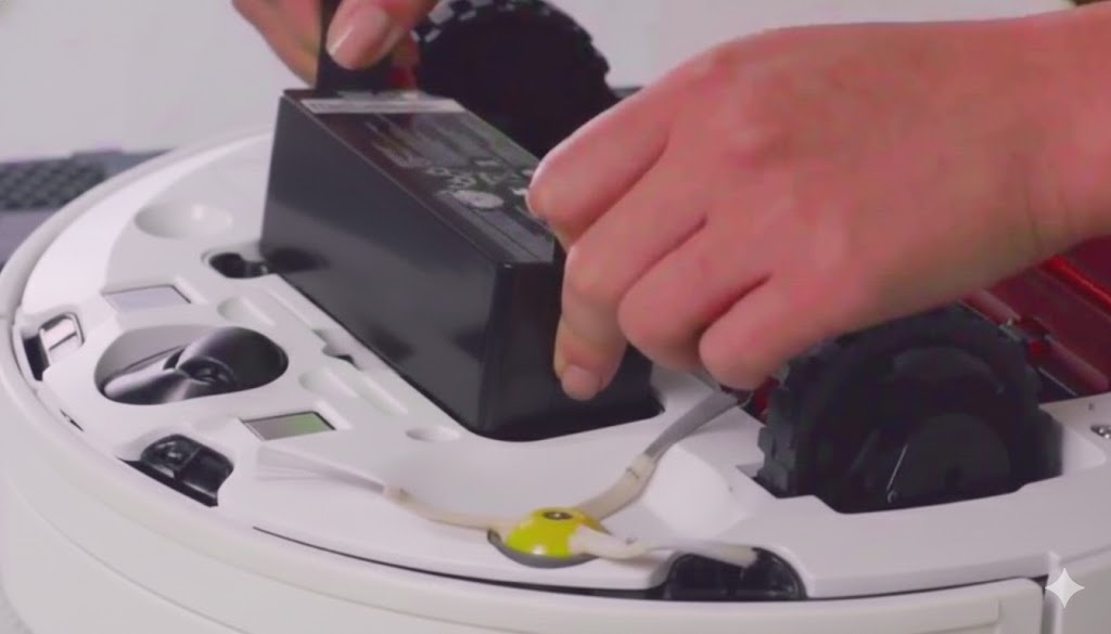 Lắp pin robot hút bụi Samsung mới