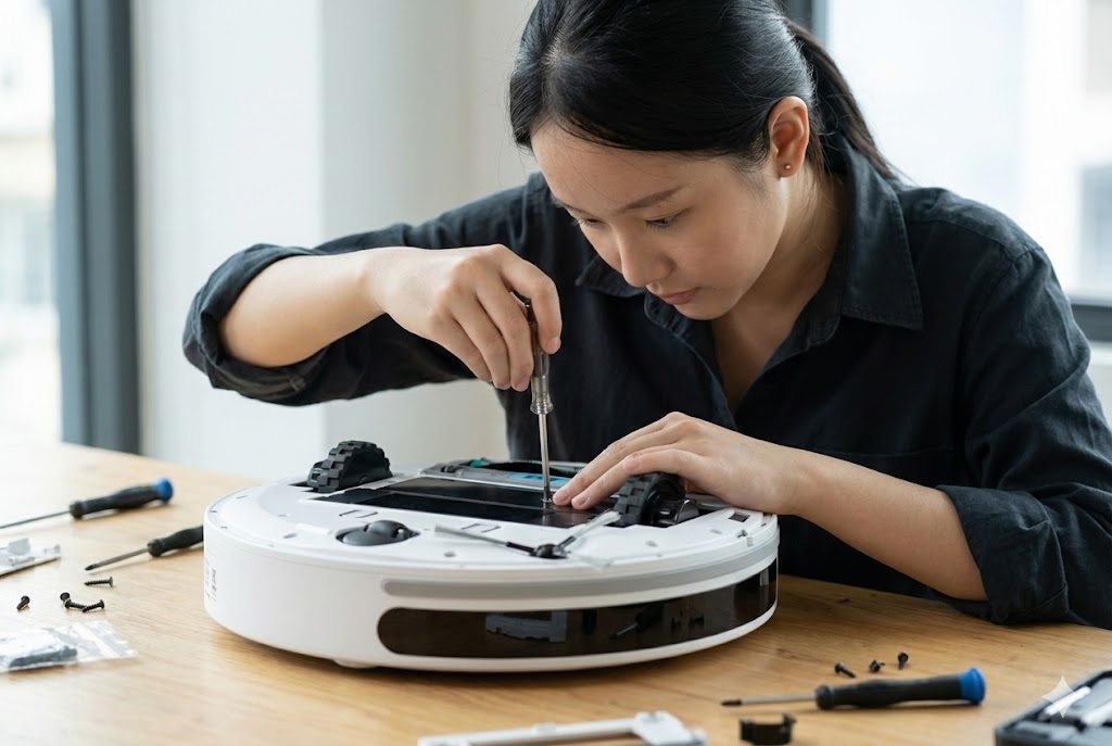 Tháo nắp đáy robot