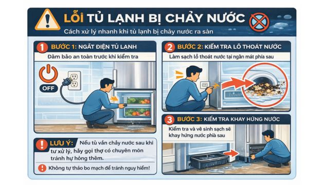 Tủ lạnh bị chảy nước