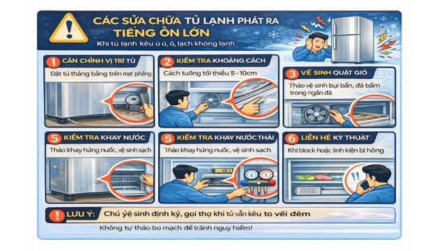 Tủ lạnh phát ra tiếng ồn lớn