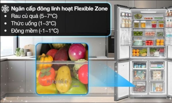 Ngăn Cooling Zone / FLEX-ZONE trên tủ lạnh Toshiba