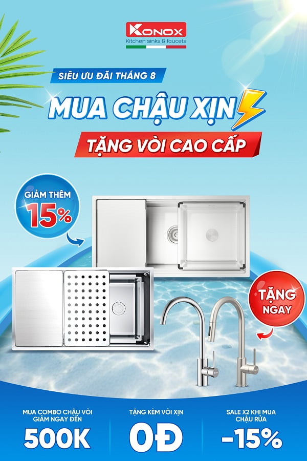 DEAL HOT TỪ KONOX  “MUA CHẬU XỊN - TẶNG VÒI CAO CẤP”