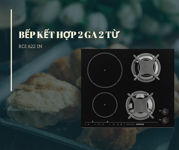 Bếp từ kết hợp ga Rosieres RGI622IN