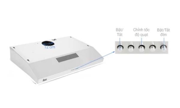 Bật tắt máy hút mùi teka với bảng phím cơ