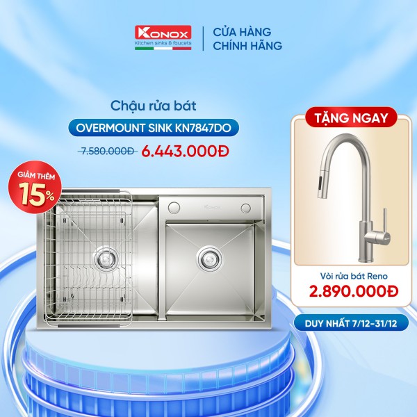 Chậu rửa chén bát Konox Overmount Series KN7847DO