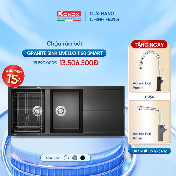 Chậu rửa bát Konox Granite Sink Livello Smart 1160