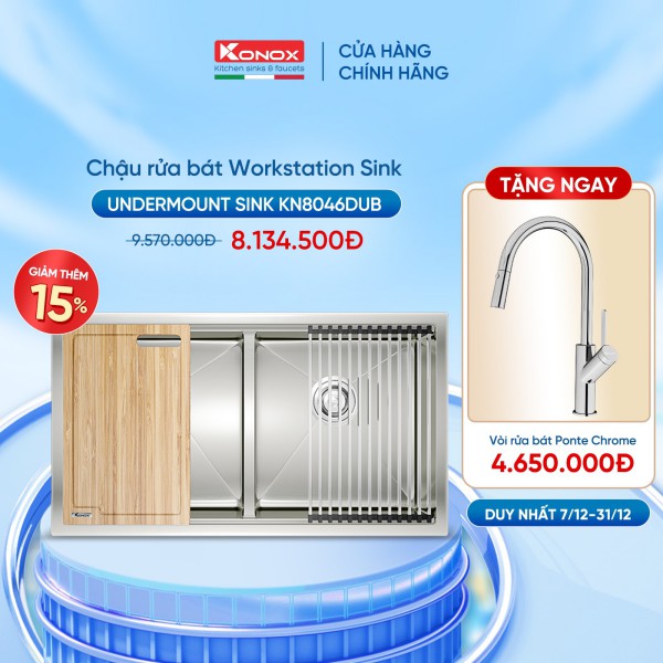 Chậu rửa bát Konox Workstation - Undermount KN8046DUB