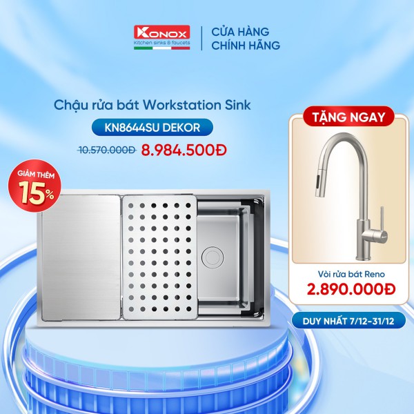 Chậu rửa bát Konox Workstation - Undermount Sink KN8644SU Dekor