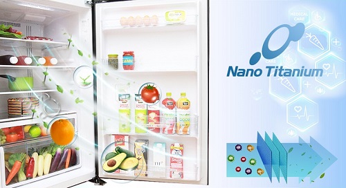 Công nghệ khử mùi tủ lạnh Nano Titanium.