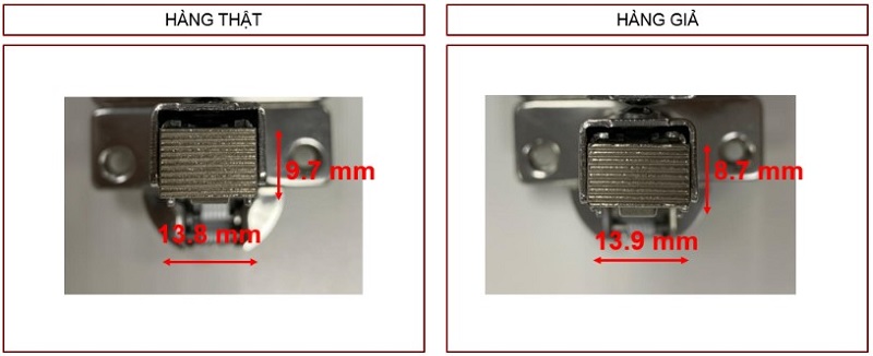 Gờ nhấn ở cuối tay bản lề