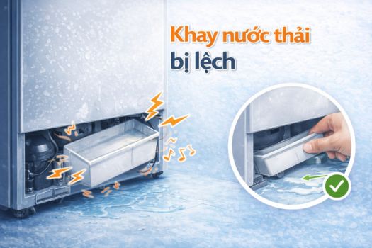 Khay nước thải bị lệch