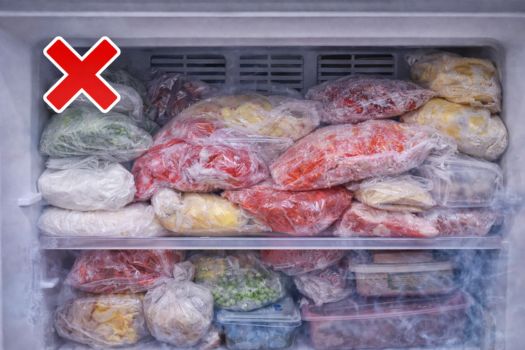 Ngăn đông đựng quá nhiều thực phẩm