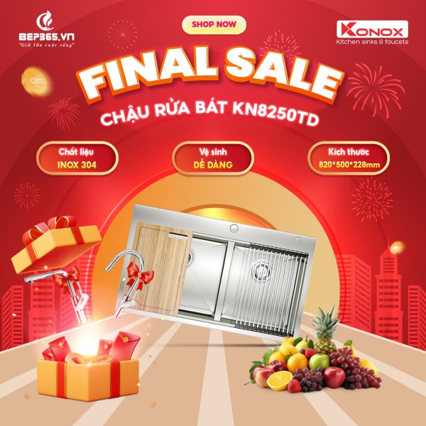 Chậu rửa chén bát Konox Workstation - Topmount Series KN8250TD