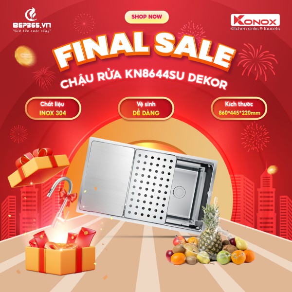 Chậu rửa bát Konox Workstation - Undermount Sink KN8644SU Dekor