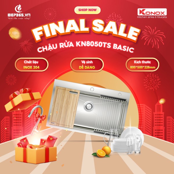 Chậu rửa bát Konox Workstation - Topmount Sink KN8050TS