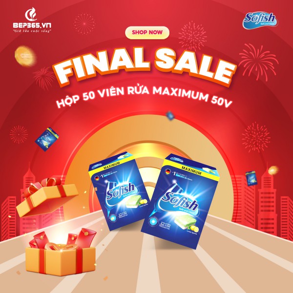 Viên rửa bát Sofish maximum 50 viên