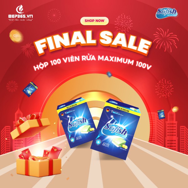 Viên rửa bát Sofish maximum 100 viên